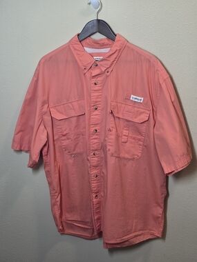 Magellan Outdoors Fishing Sports Men’s Short-Sleeve Button-Down Shirt - Coral